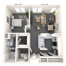 Traditional 1x1 754-920 SF 1346 floor plan